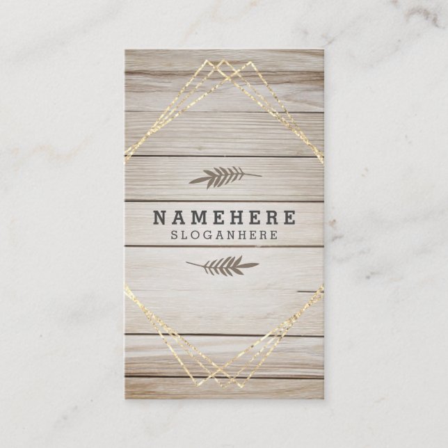Na moda de madeira escura moderna Cartão de visita (Frente)