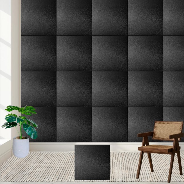 Na moda de textura preta a negrito e durável (Bold Black Textured Stylish and Durable Ceramic Tile)