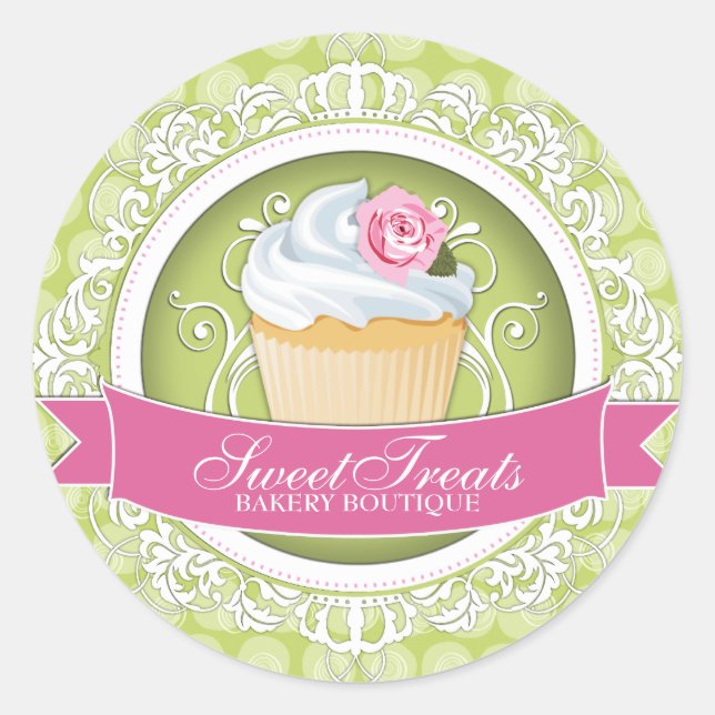 Na moda e adesivos Elegante para Cupcakes (Frente)