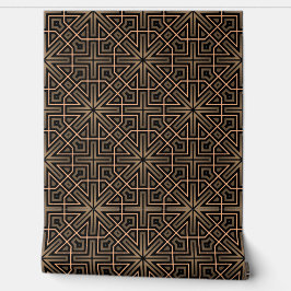 Na moda Elegante Retro Geométrico Deco Brown