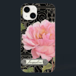 Na moda Elegante Rosa Preto - Vintage Elegante Peo<br><div class="desc">Com uma cinza preta e uma , traçada com uma esteira de ferro atrás do design floral, esta trabalho de arte foi criada de uma pintura elegante, de estilo vintage, por Audrey Jeanne Roberts. Esta flor de pedras de estilo botânico está em pínus que vão do rosa pincelado ao rosa...</div>