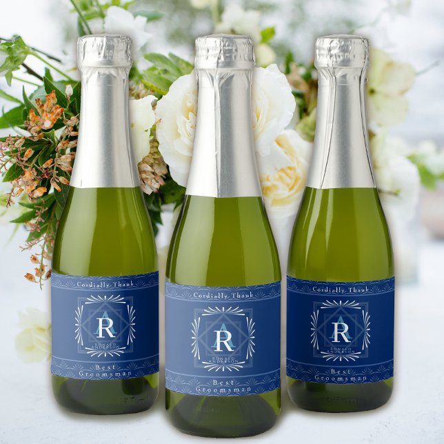 Na moda Frame Marinho Monograma (Modern stylish Monogram Design. )