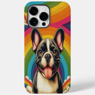 Na moda Francês Bulldog Cachorro Colorido Arco-Íri