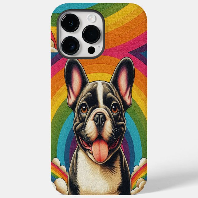 Na moda Francês Bulldog Cachorro Colorido Arco-Íri (Verso)