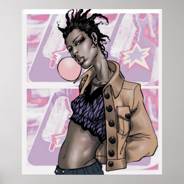 Na moda Jovem Mulher com Dreads - poster (Frente)