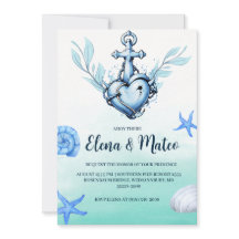 na moda mínimo de convites para casamento náutico