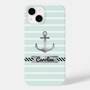 Na moda Mint Green Stripes Aquarela