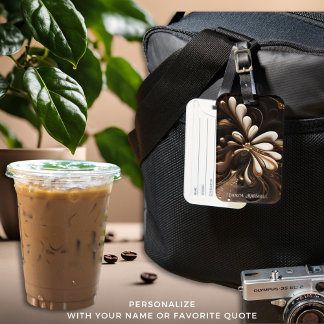 Na moda Mocha e Creme Tag de Bagagem do Cobre