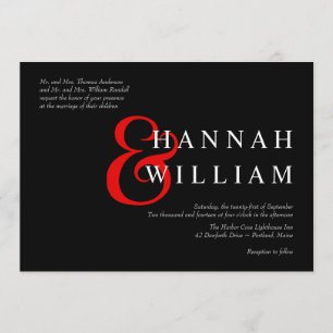 Na moda Modern Typografia Convites para Casamento