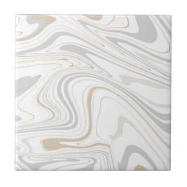 Na moda Moderna Cinza de Curvas Beige White Marble