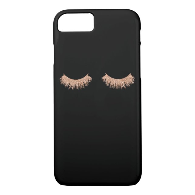 Na moda Moderna Eyelashes Pretos capas de iphone M (Verso)