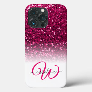 Na moda monograma cor-de-rosa nome branco