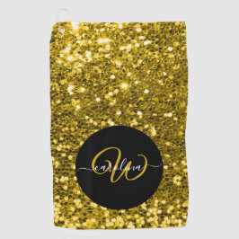 Na moda monograma dourado nome preto