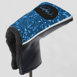 Na moda monograma nome da brilha azul preto