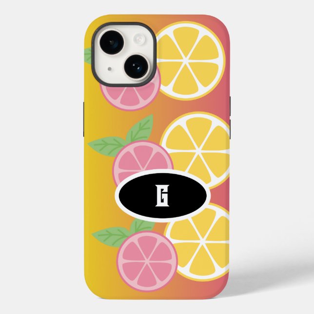 Na moda Monograma Rosa e Amarelo (Verso)