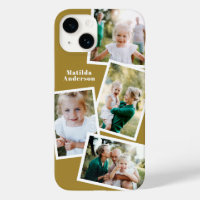 Na moda multifoto-família mostarda moderna elegant