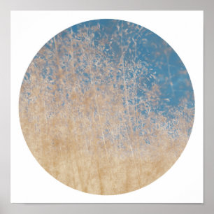 Na moda Ouro Grass Blue Sky Poster
