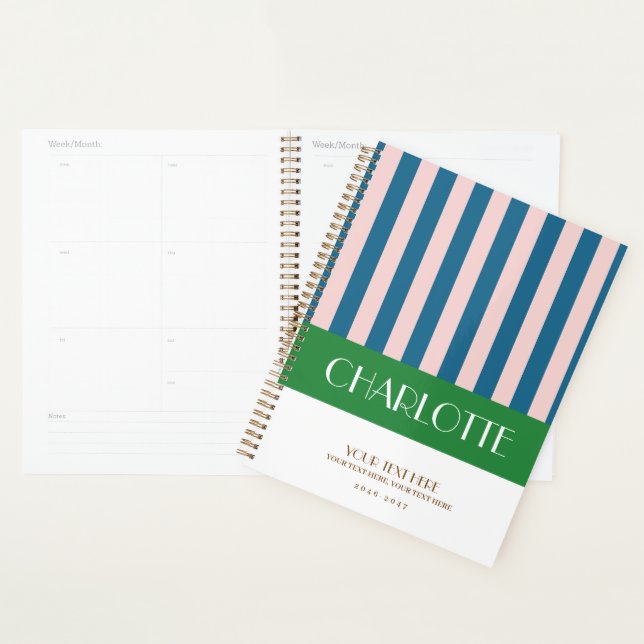 Na moda - Planejador Personalizado de Stripes Colo (Exibição)