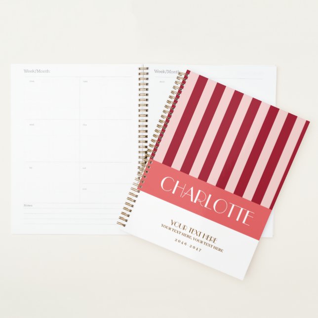 Na moda - Planejador Personalizado de Stripes Colo (Exibição)