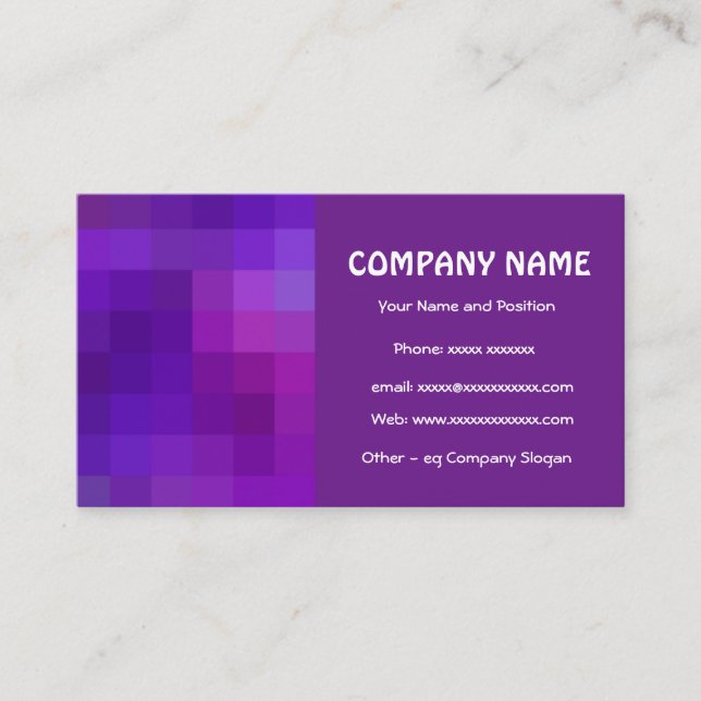 Na moda púrpura e Cartão de visita azul escuro (Frente)
