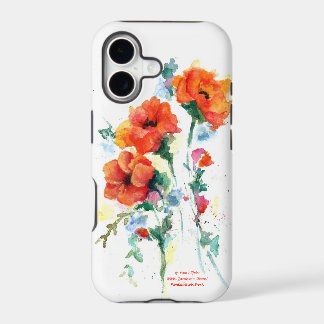 Na moda Red-Orange Poppy Trio Posicionando