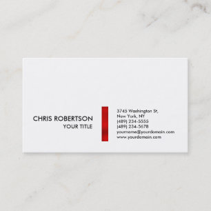 Na moda Red Strike White Cartão de visita