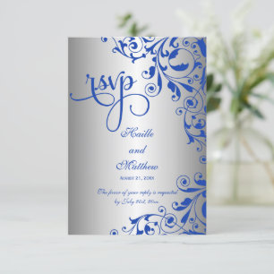 Na moda Royal Blue e Silver Swirls RSVP