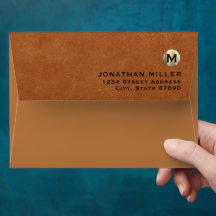 Na moda Sable Leather Dourado Monograma Return Add