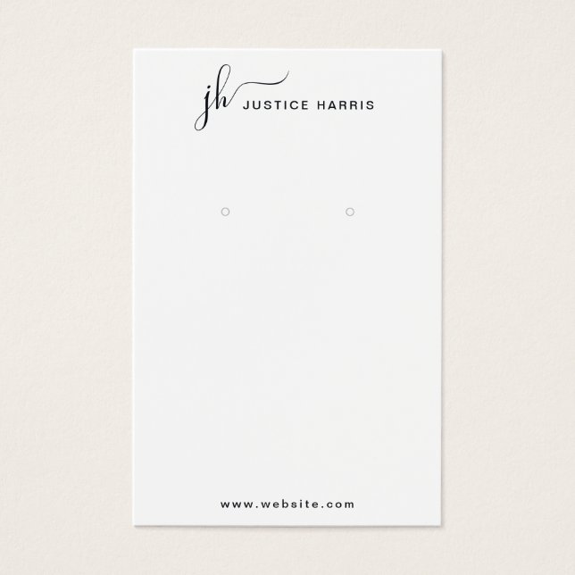 Na moda Script Monograma Moderno Professional (Frente)