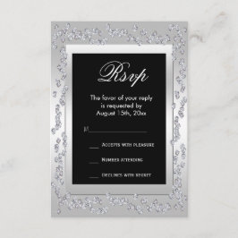 Na moda Silver Diamantes 60ª RSVP de Casamento