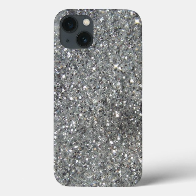 Na moda Silver Glitter Impressão Glitz (Verso)