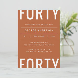 Na moda simples aniversário de 40 anos moderno