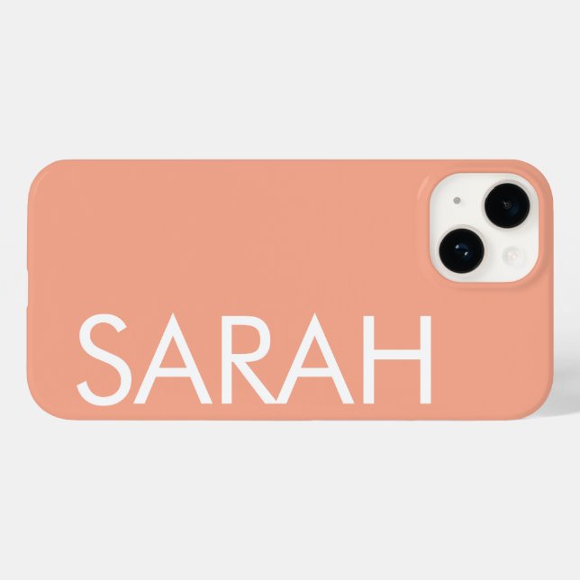 Na moda Simples - Nome personalizado PEACH (Verso (horizontal))