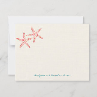 Na moda Starfish Obrigado Cartões