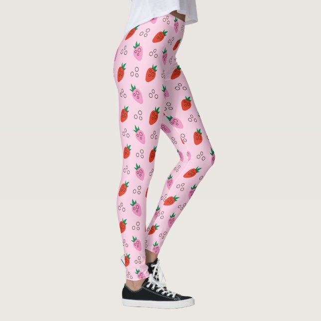 Na moda Strawberry Pattern Leggings (Direita)