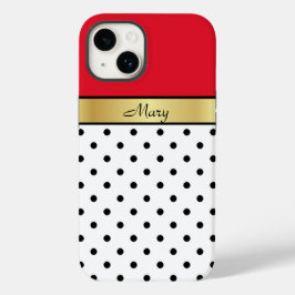 Na moda Tcherry Red White Black Dotado, Dourado Fi