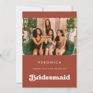 Na moda Terracotta Bridesmaid Obrigado Cartão com 