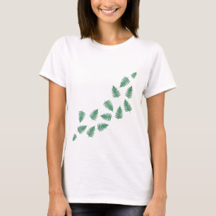 Na moda Verde-Fern Fala Camisas De Leves Longas