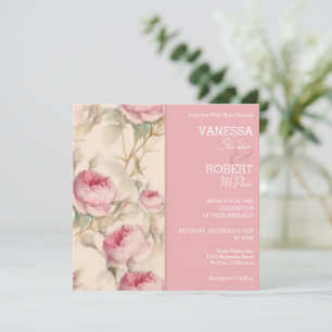 Na moda Vintage Convite Floral Para Casamento