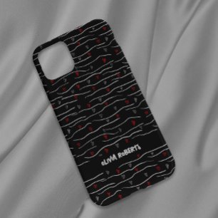 Na moda White Chalk Hearts Lines Pattern Personali