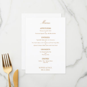 Na moda White Ouro Beige Weding Menu