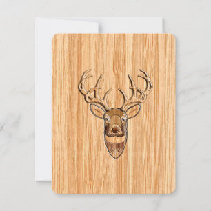 Na moda White Tail Buck Antlers de Madeira Clara