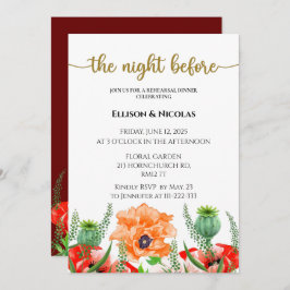 Na noite anterior ao convite para janto de ensaio