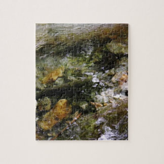 Na parte inferior de um quebra-cabeça do ribeiro