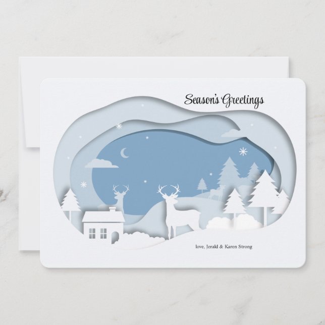 Na Placa De Cartões de natal Do Woods (Frente)