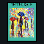 Na poster de chuva<br><div class="desc">Veja esta imagem colorida de pessoas em pé com guarda-chuvas. Esta imagem ficaria excelente em um quarto ou parede de toca. Você pode esta poster de "Na Chuva" na minha impressão na loja a pedido. Até a próxima vez,  relaxe e aproveite.</div>