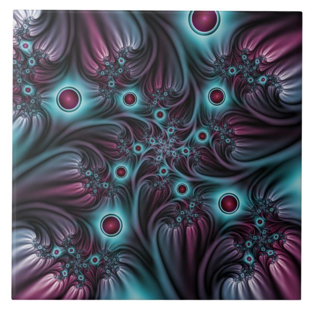 Na Profundidade da Arte Fractal Abstrato Azul Cor- (Frente)