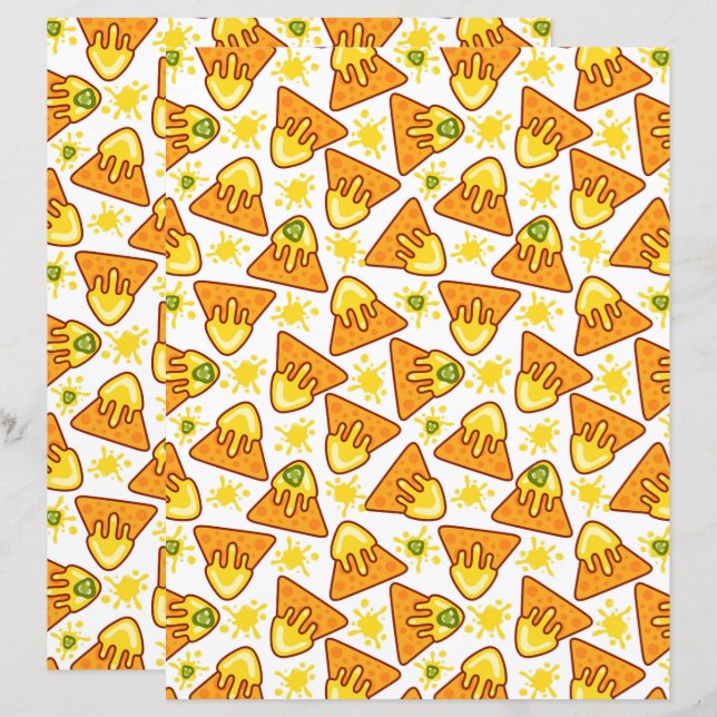 Nachos e Jalapenos Scrapbook Paper (Frente/Verso)