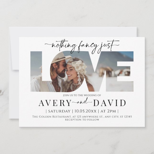 Nada De Rico Apenas Ame O Convite De Casamento Mín (Frente)