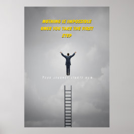 Nada é impossível Poster de cotação motivacional